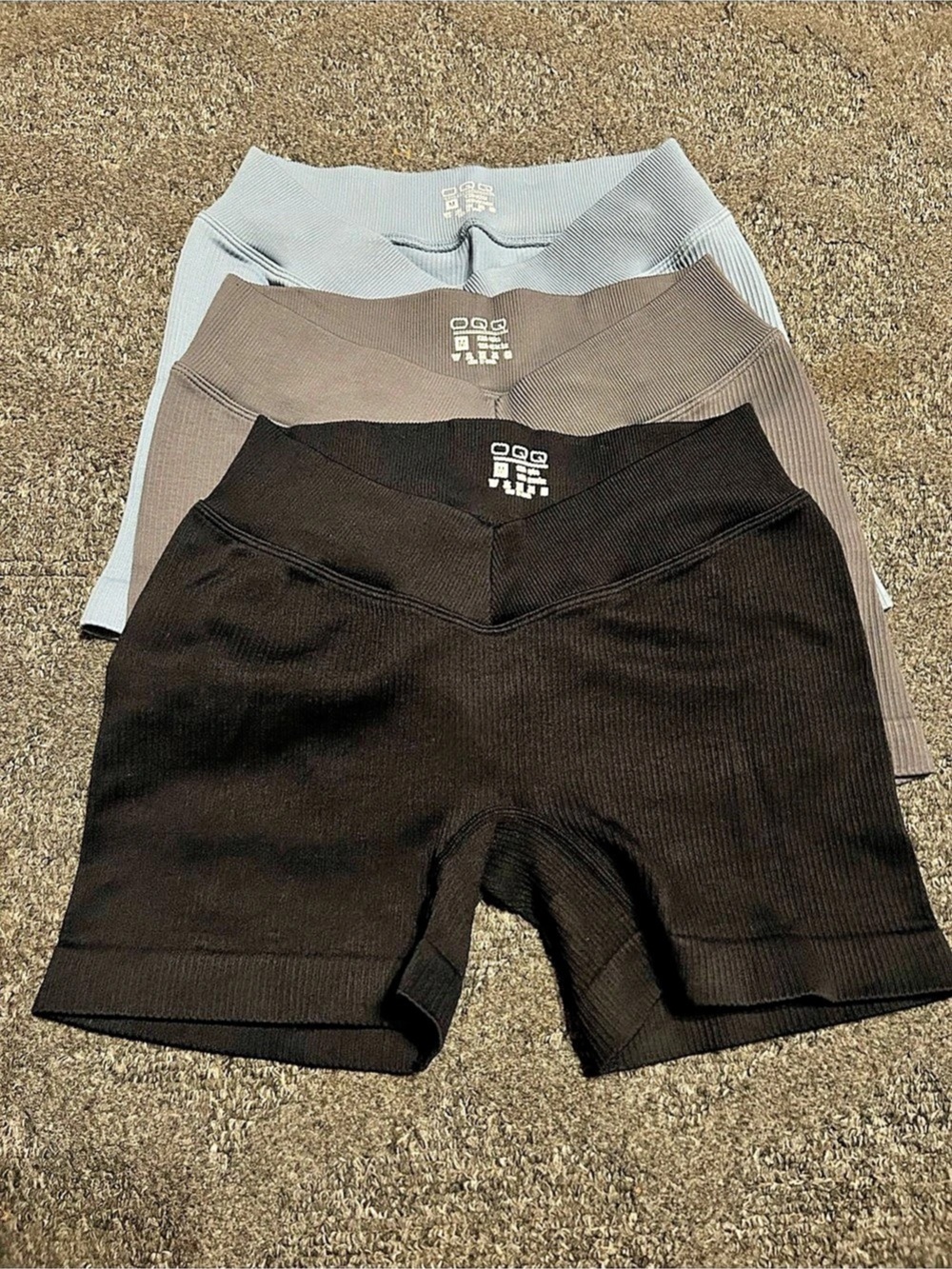 OQQ High Waist Bike Shorts 3-Pack in Size Medium